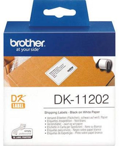 Genuine Brother DK-11202 black on white thermal die-cut label roll 300/roll 62x100mm