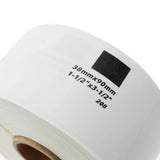 Brother DK-11208 Compatible Black on White Thermal Die-Cut Label Roll - 38mm x 90mm - 400/Rol