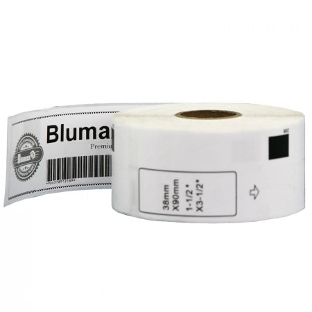Brother DK-11208 Compatible Black on White Thermal Die-Cut Label Roll - 38mm x 90mm - 400/Rol