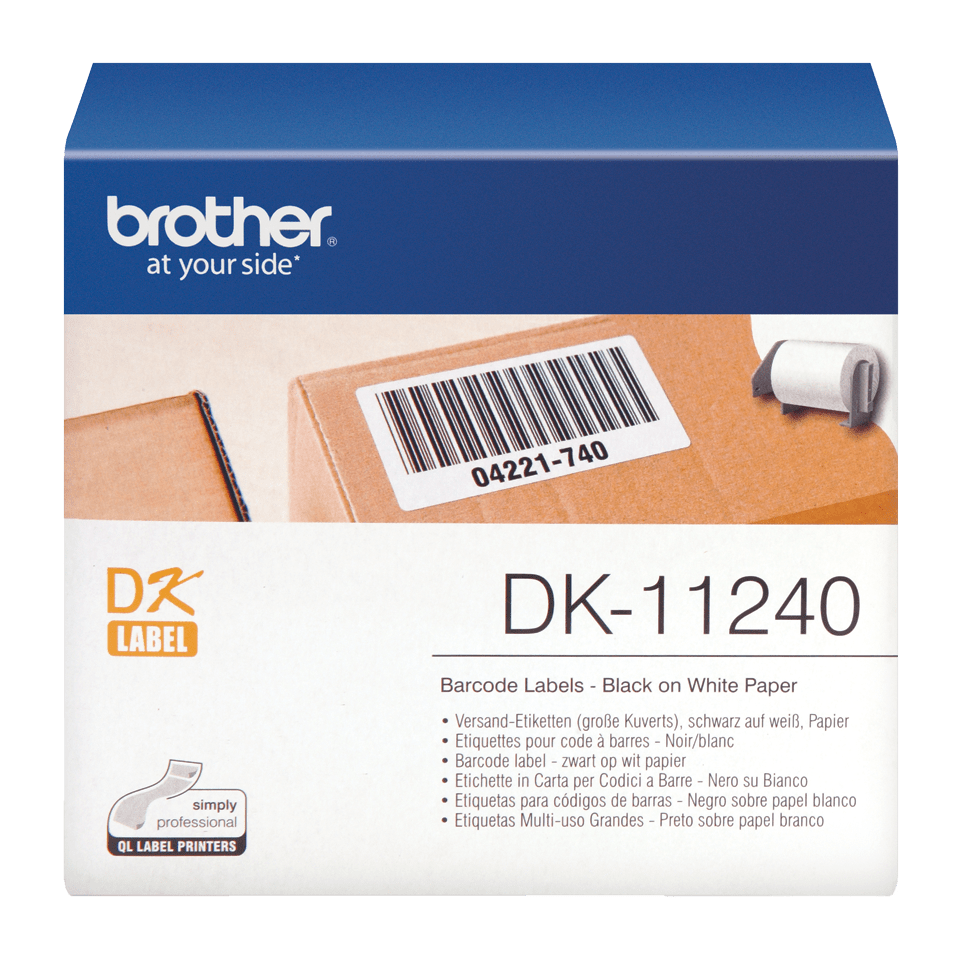 Genuine Brother DK-11240 Black on White Thermal Continuous Paper Label Roll 600/Rol
