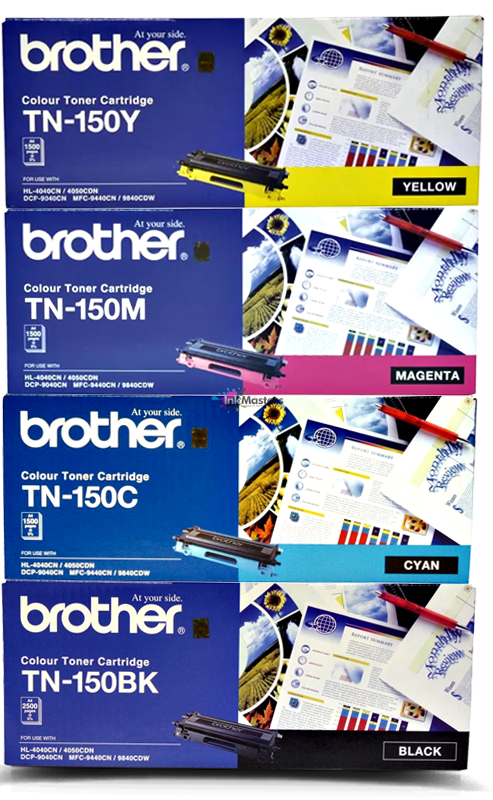4-Pack Genuine Brother TN-150 Toner Cartridges 9040CN / 9042CDN / 4040CN / 4050CDN [1BK,1C,1Y,1M]