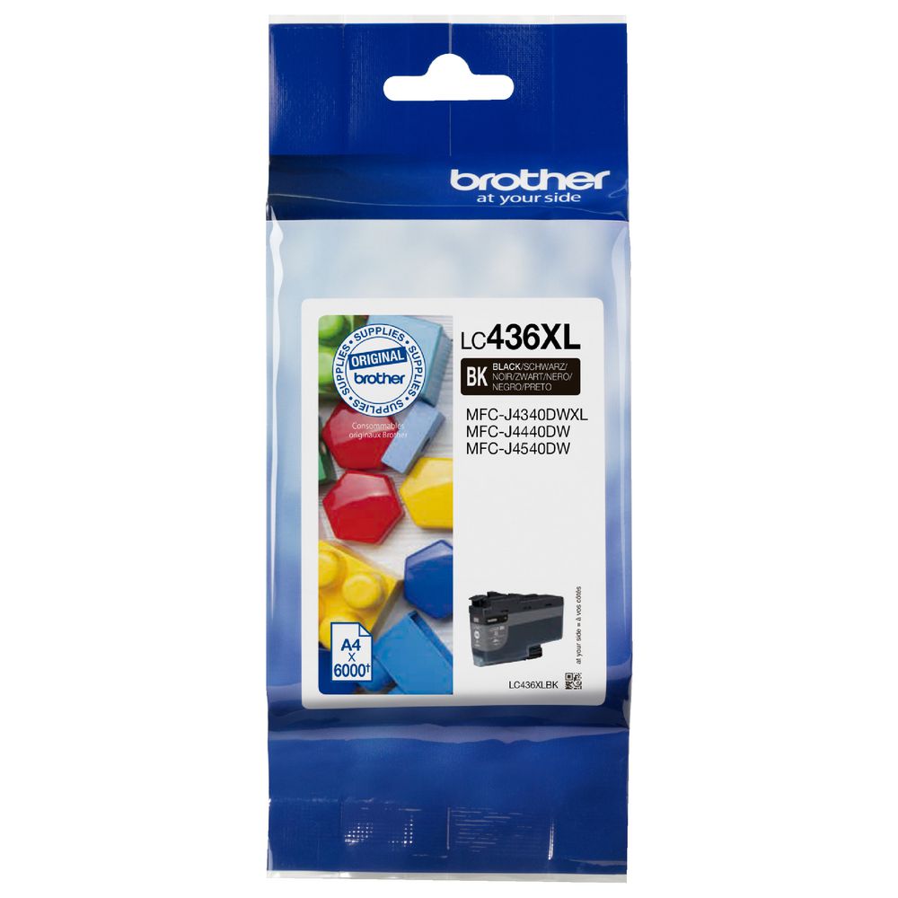 Genuine Brother LC-436XLBK Black High Capacity Ink Cartridge 6,000 Print Yield