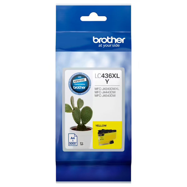 Genuine Brother LC-436XLY Yellow High Capacity Ink Cartridge 5,000 Print Yield
