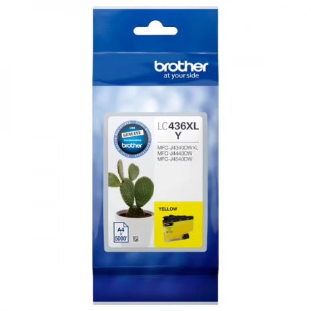 Genuine Brother LC-436XLY Yellow High Capacity Ink Cartridge 5,000 Print Yield