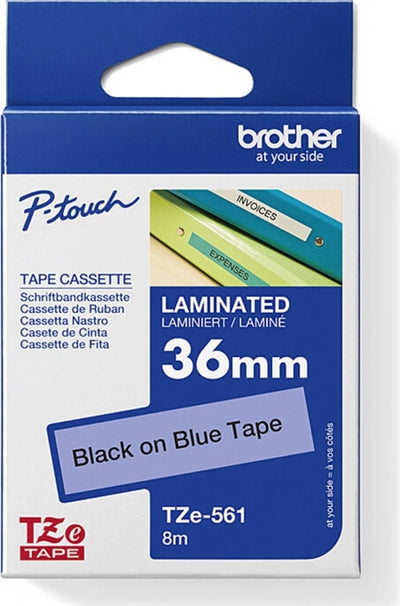 Brother TZe-561 Labelling Tape Black On Blue 36mm x 8m