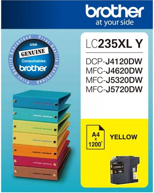 Genuine Brother LC-235XLYS Yellow Ink Cartridge 1,200 Page