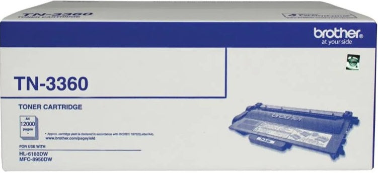 Genuine Brother TN3360 Black Toner Cartridge 12K Print Yield
