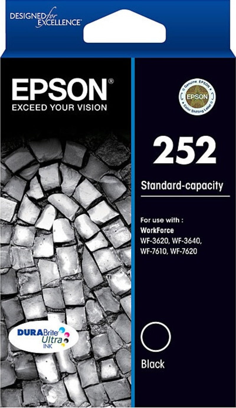 Genuine Epson 252 C13T252192 Black Ink Cartridge 350 Page