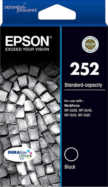 Genuine Epson 252 C13T252192 Black Ink Cartridge 350 Pages