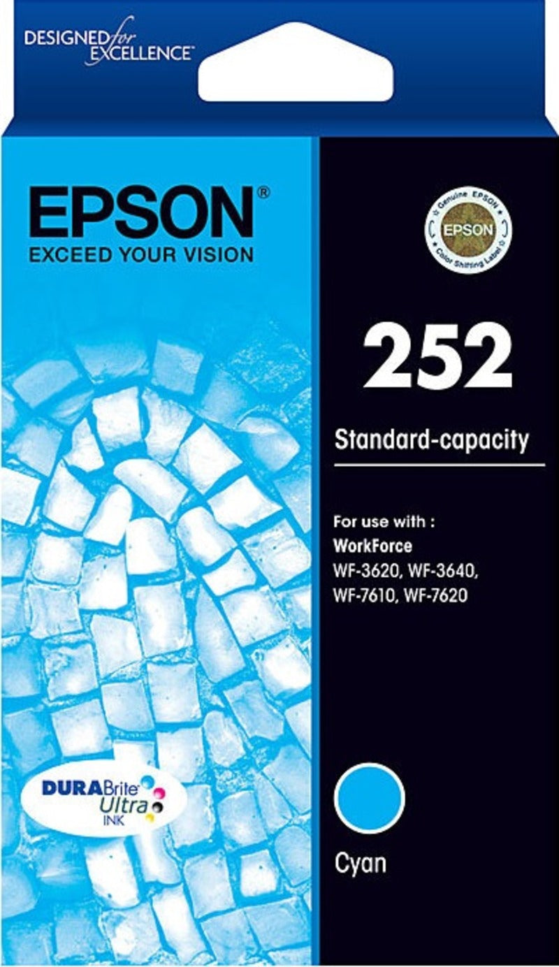 Genuine Epson 252 C13T252292 Cyan Ink Cartridge 300 Page