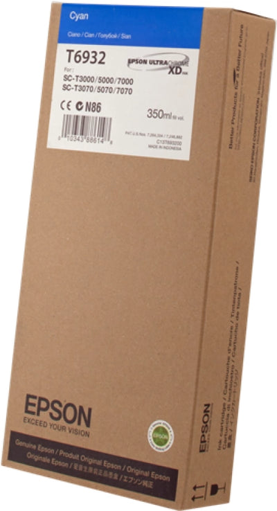 Epson C13T693200 Genuine UltraChrome XD Cyan Pigment Ink Cartridge 350ml
