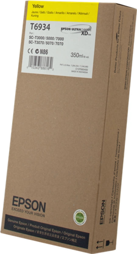 Epson C13T693400 Genuine UltraChrome XD Yellow Pigment Ink Cartridge 350ml