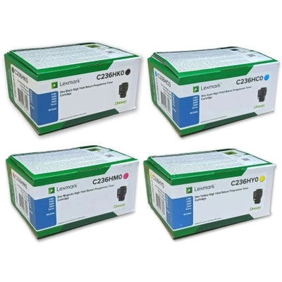 Genuine 4 Pack Lexmark high-capacity MC2425adw Toner Cartridges 1BK,1C,1M,1Y
