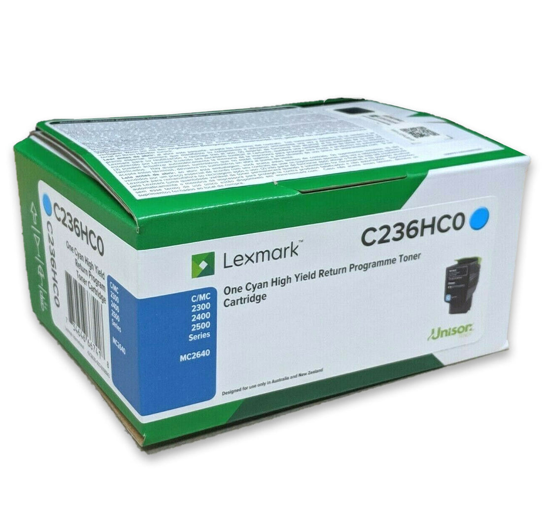 Genuine Lexmark C236HC0 Cyan High Yield Toner Cartridge 2,300 Page