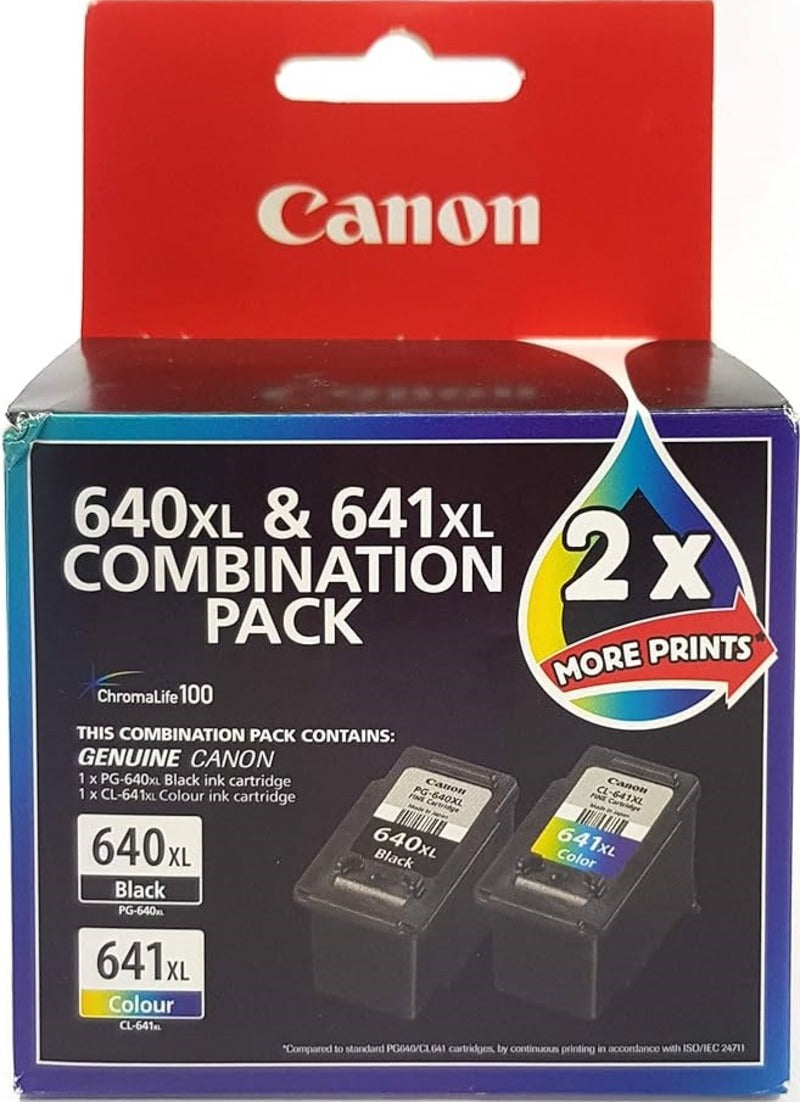 Genuine 2-Pack Canon PG640XL + CL641XL Ink Cartridges Combo [1BLK 1CLR]
