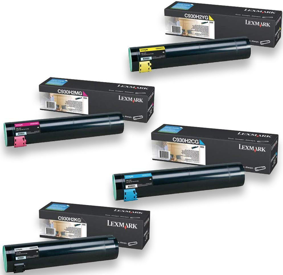 4 Pack Genuine Lexmark C935 Toner Cartridges C930H2CG-C930H2YG [1BK,1C,1M,1Y]