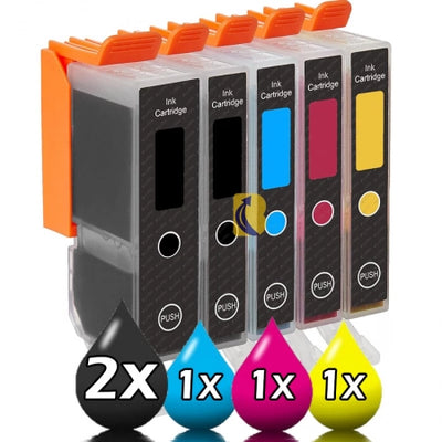5 Pack Canon PGI525/CLI526 Compatible  Ink Cartridges [1BK 1PHBK 1C 1M 1Y]