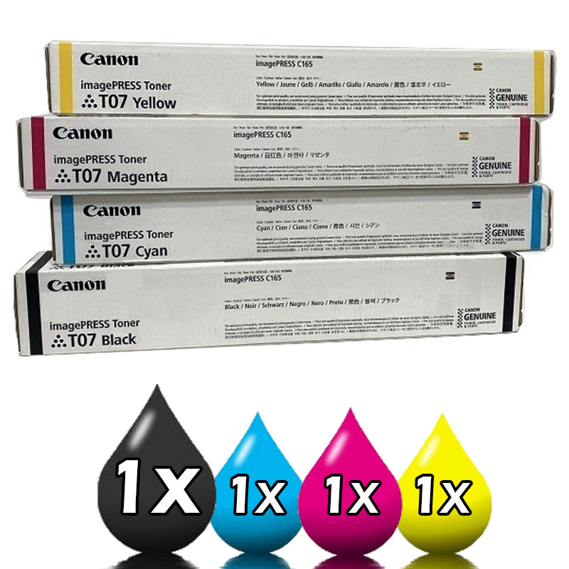 4 Pack Genuine Canon T07 Toner Value Pack 3641C001AA - 3644C001AA [1BK, 1C, 1M, 1Y]