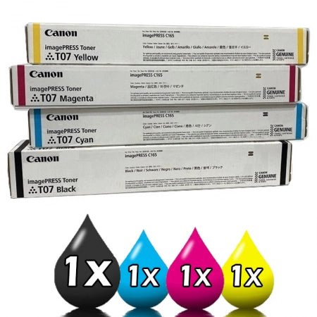 4 Pack Genuine Canon T07 Toner Value Pack 3641C001AA - 3644C001AA [1BK, 1C, 1M, 1Y]