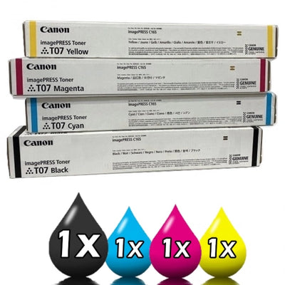 4 Pack Genuine Canon T07 Toner Value Pack 3641C001AA - 3644C001AA [1BK, 1C, 1M, 1Y]