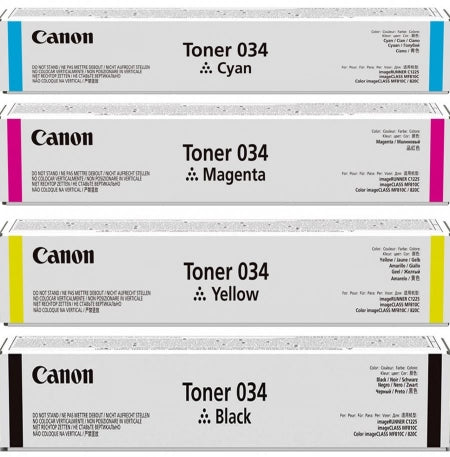 4-Pack Genuine Canon CART034 CMYK Toner Cartridges