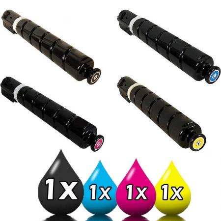 4-Pack Canon CART034 CMYK Compatible Toner Cartridges