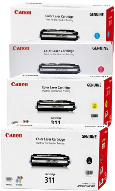4 Pack Canon CART311 Genuine Toner Cartridges [1BK,1C,1M,1Y]