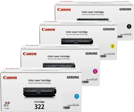 Genuine 4 Pack Canon CART322 Toner Cartridges [1BK,1C,1M,1Y]