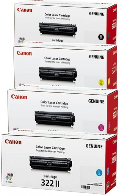 Genuine 4 Pack Canon CART322II Toner Cartridges 1BK,1C,1M,1Y