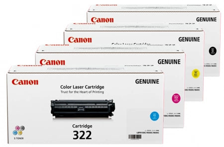 Genuine 4 Pack Canon CART-332 Toner Cartridges 1BK,1C,1M,1Y