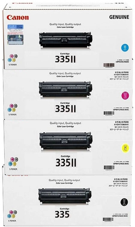 4 Pack Canon CART335II Genuine Toner Cartridges [1BK,1C,1M,1Y]