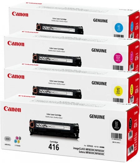 Genuine 4 Pack Canon CART416 Toner Cartridges [1BK,1C,1M,1Y]