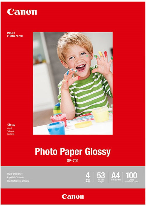 Canon A4 GP-701 Glossy Photo Paper Pack of 100 Sheets/Pack