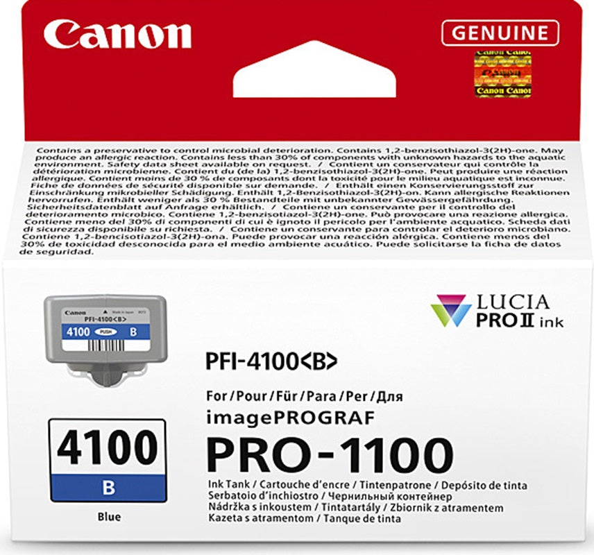 Genuine Canon PFI-4100 Blue Ink Cartridge 80m