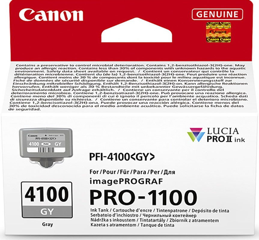 Genuine Canon PFI-4100 Gray Ink Cartridge 80m
