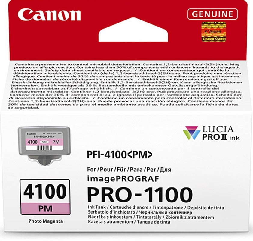 Genuine Canon PFI-4100 Photo Magenta Ink Cartridge 80m