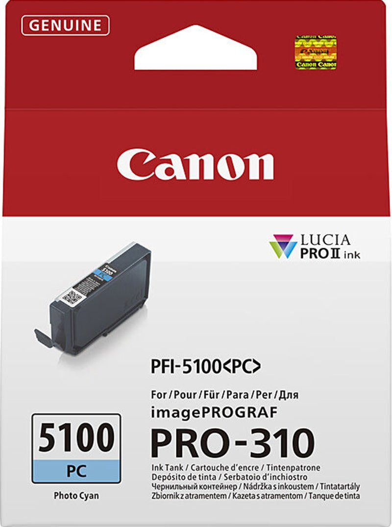 Genuine Canon PFI-5100PC Photo Cyan Ink Cartridge 14.4m