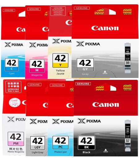 8 Pack Canon CLI42 Genuine Ink Cartridges [1BK,1C,1M,1Y,1GY,1LGY,1PHC,1PHM]