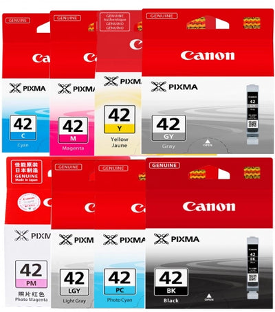 8 Pack Canon CLI42 Genuine Ink Cartridges [1BK,1C,1M,1Y,1GY,1LGY,1PHC,1PHM]