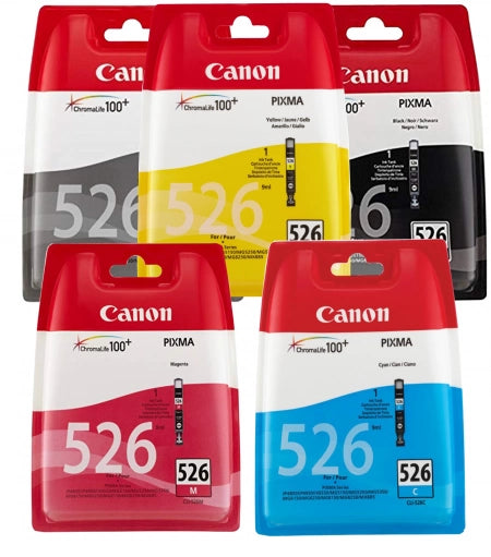 Genuine 5 Pack Canon CLI526 Ink Cartridges [1BK,1C,1M,1Y,1GY]