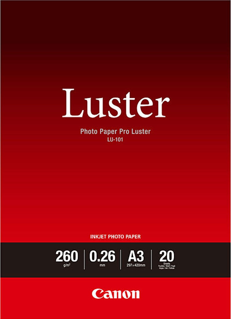 Canon A3 Luster Photo Paper LU101A3 20 Sheets/Pack