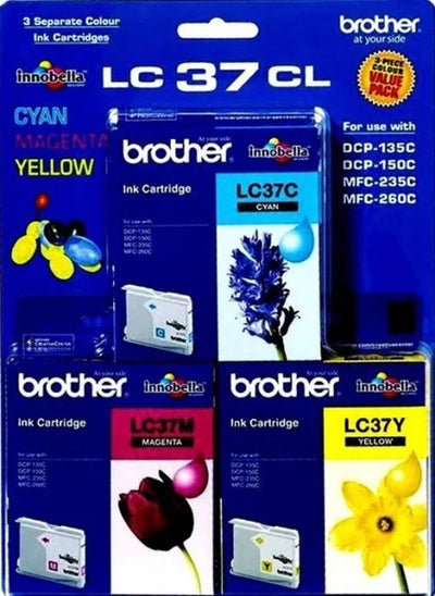 Triple Pack Brother LC37CL3PK Genuine Ink Cartridges [1C, 1M, 1Y]