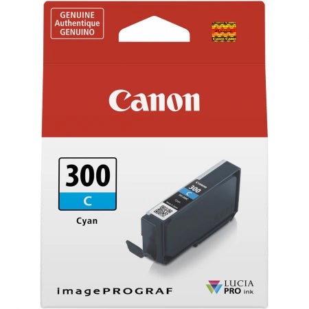 Canon PFI300C Cyan Genuine Ink Cartridge 4x6: 735 Prints / A3+: 82 Prints