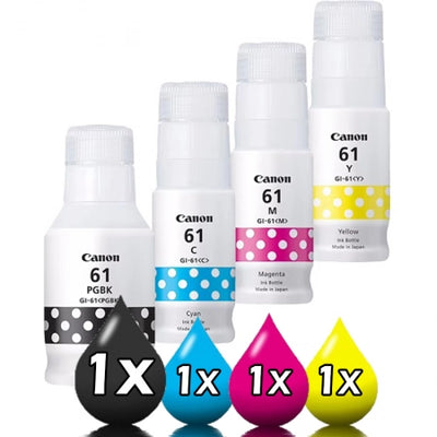 Genuine 4 Pack Canon GI61 Toner Value Pack [1BK, 1C, 1M, 1Y]