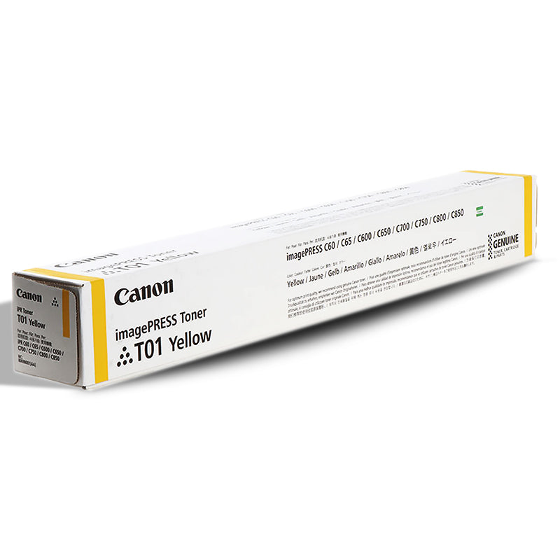 Canon imagePRESS T01 Yellow Toner Cartridge 8069C001AA 38.5K Pages (C60/C65/C600/C650/C660/C700/C710/C750/C800/C810/C850/C910)