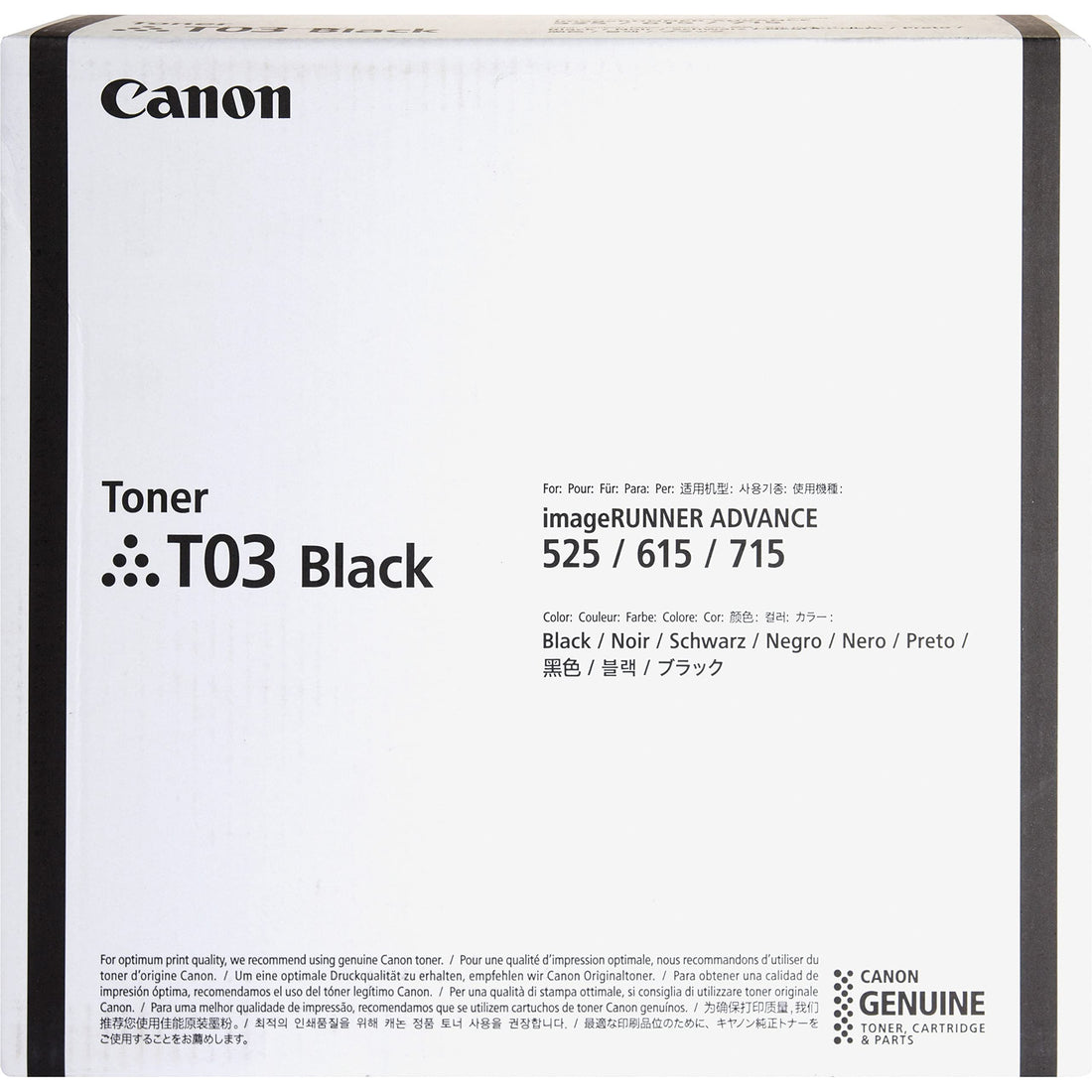 Genuine Canon T03 Black Toner Cartridge 51.5K Prints 2725C001 2725C001AA