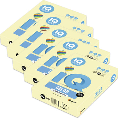 Mondi IQ A4 Colour Copy Paper Yellow 80gsm Box of 5 Ream