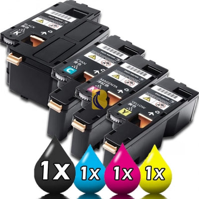 Fuji Xerox DocuPrint CP105B CT201591-CT201594 Compatible Toner Cartridge Value Pack [1BK, 1C, 1M, 1Y]
