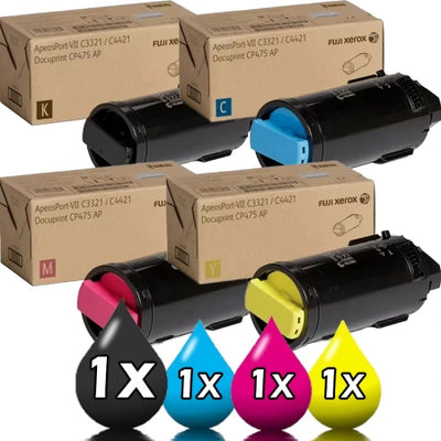 Genuine 4-Pack Fuji Xerox CT203346-CT203349 Toner Cartridges 1BK,1C,1Y,1M