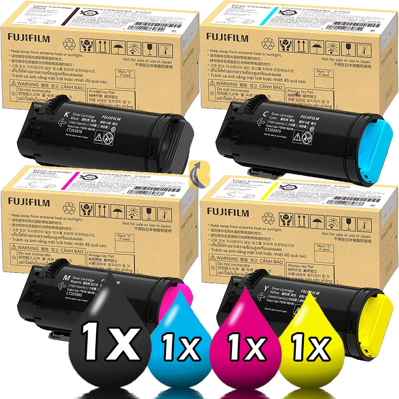 Genuine 4 Pack FujiFilm CT203978-CT203981 Toner Cartridge Value Pack [1BK, 1C, 1M, 1Y]